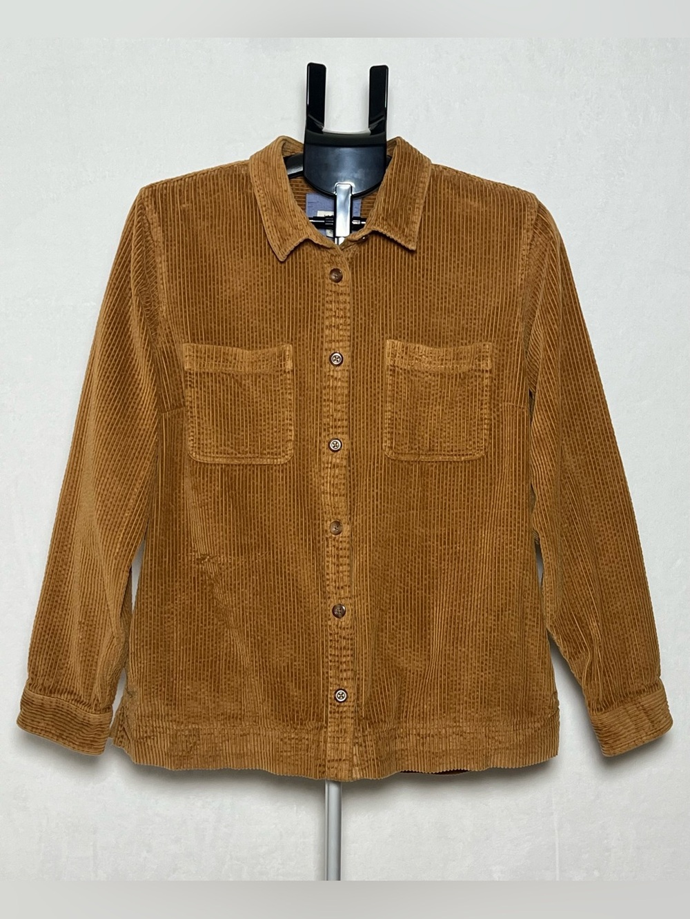 L.L. BEAN Corduroy Button-Front Shacket in Caramel Brown - size L